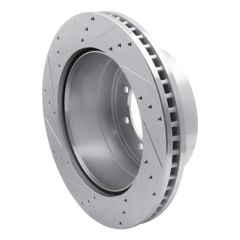 Ford F-350 Super Duty Brake Rotor (1) - Rear Right - R1 Concepts - Drilled & Slotted - Silver - `11-`22